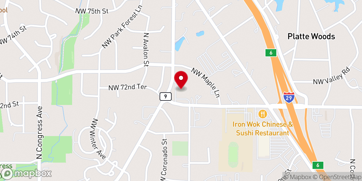 Map showing location of Christ Lutheran Church