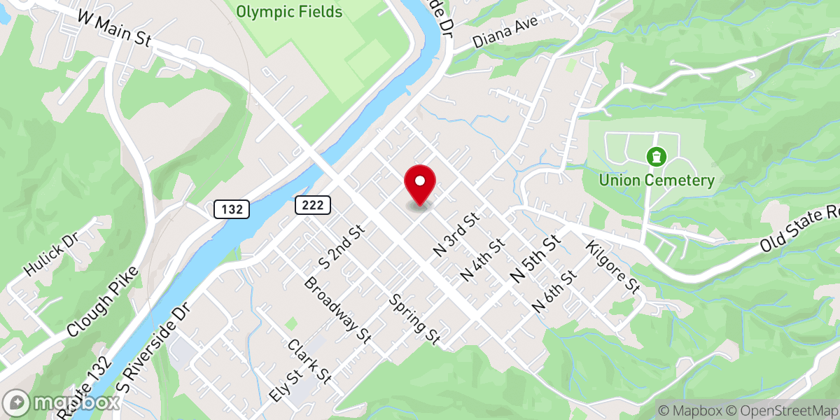 Map showing location of The Salvation Army Batavia Corps Community Center