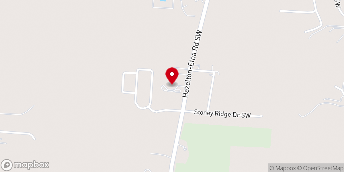 Map showing location of Hosanna Lutheran Church