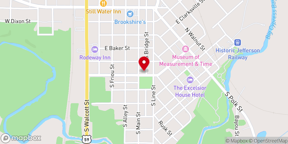 Map showing location of Cumberland Presbyterian Church