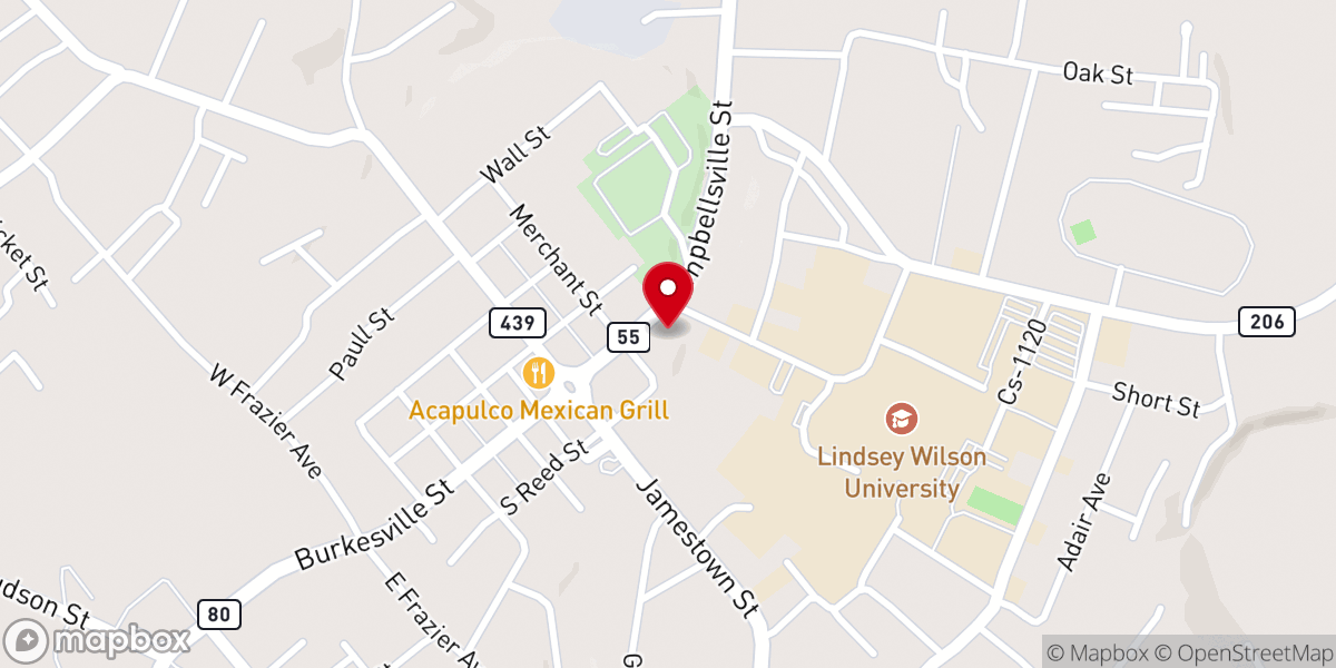 Map showing location of Columbia Christian Church