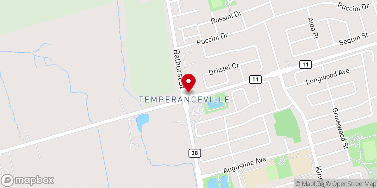 Map showing location of Temperanceville United Church