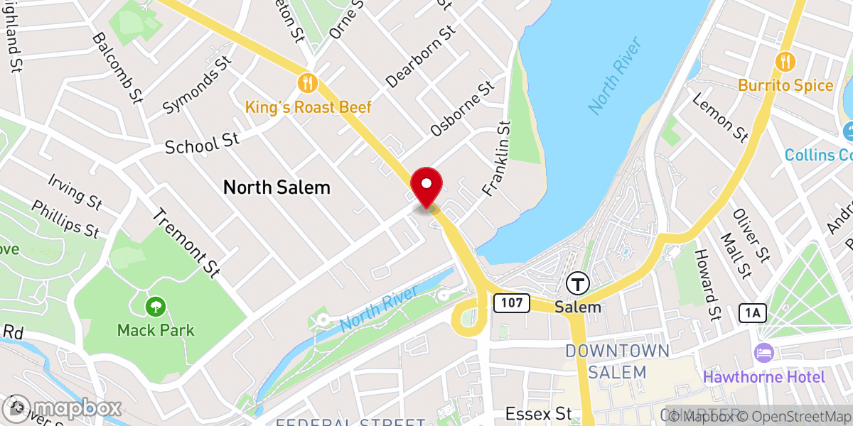 Map showing location of The Salvation Army North Shore Community Center & Church