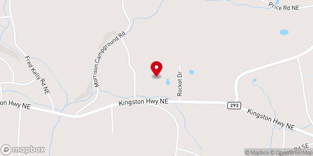 Map showing location of Dykes Creek Baptist Church