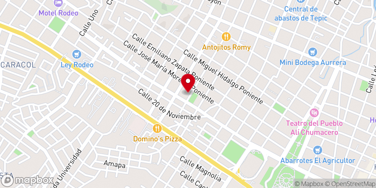 Map showing location of Parroquia de Cristo Rey