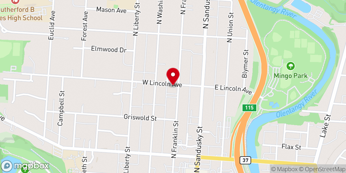 Map showing location of Asbury United Methodist Church