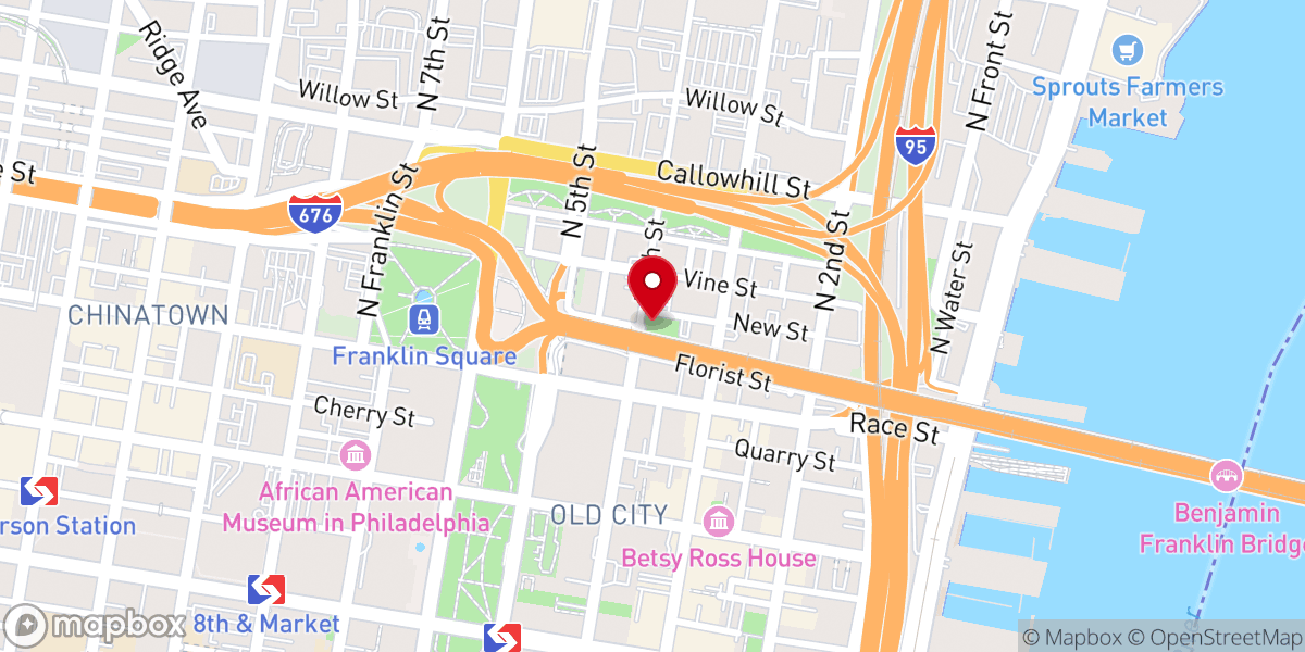 Map showing location of St. George's United Methodist Church