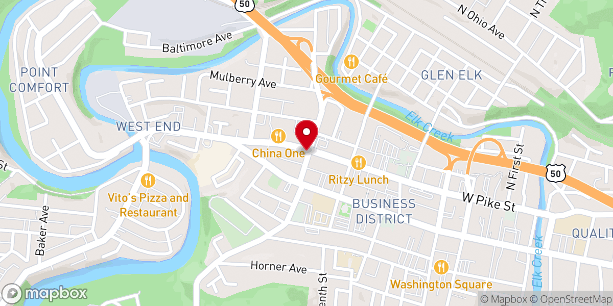 Map showing location of Central Christian Church (Disciples of Christ)