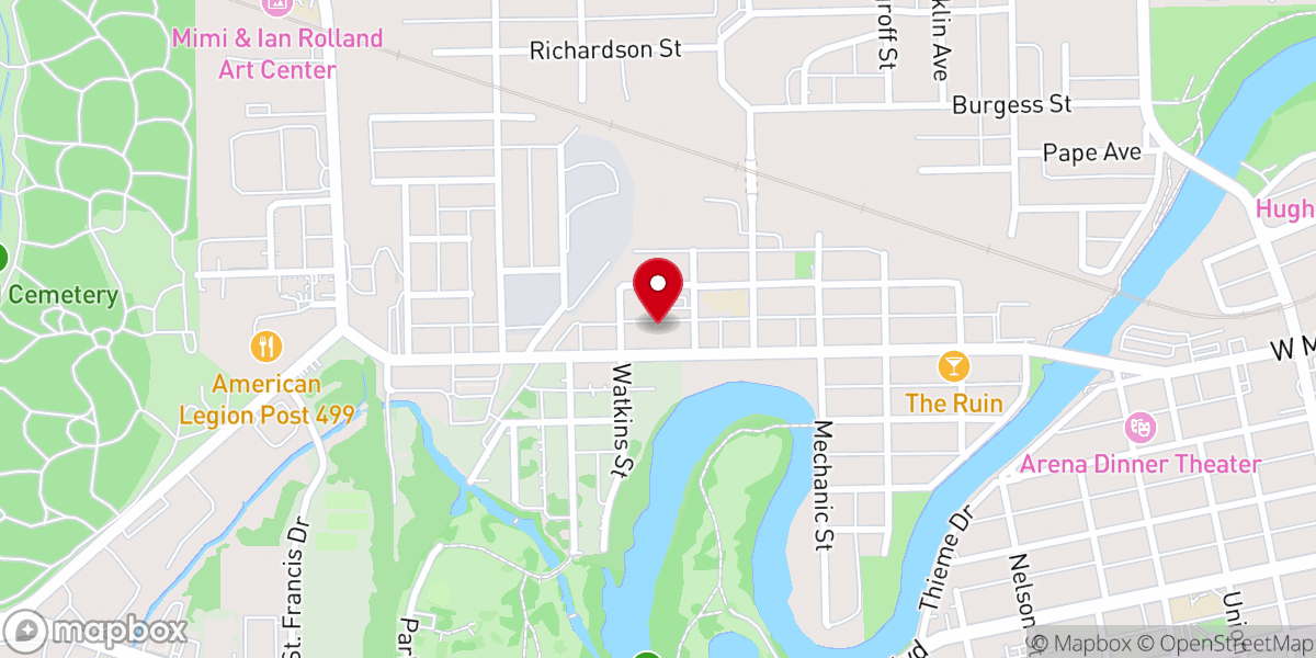 Map showing location of North Christian Church (Disciples of Christ)