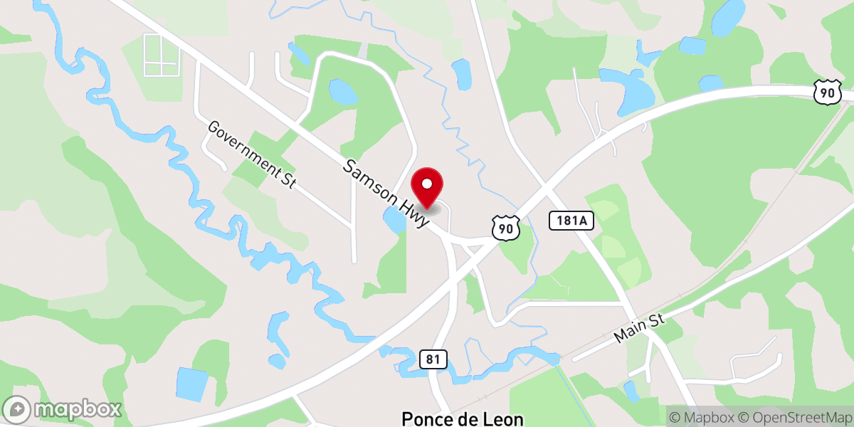 Map showing location of Northside Baptist Church