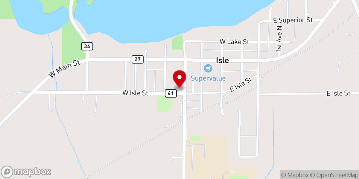 Map showing location of Isle Baptist Church