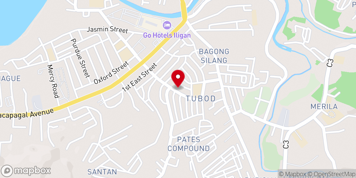Map showing location of Harvest Time Temple