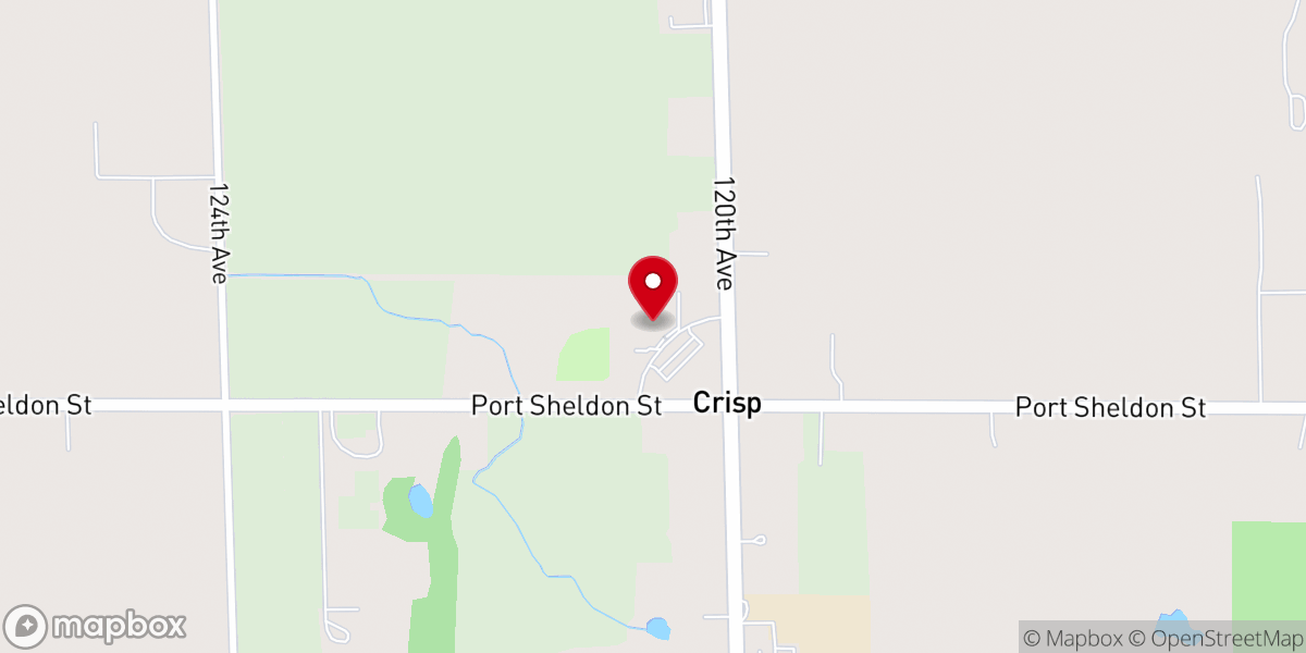 Map showing location of South Olive Christian Reformed Church