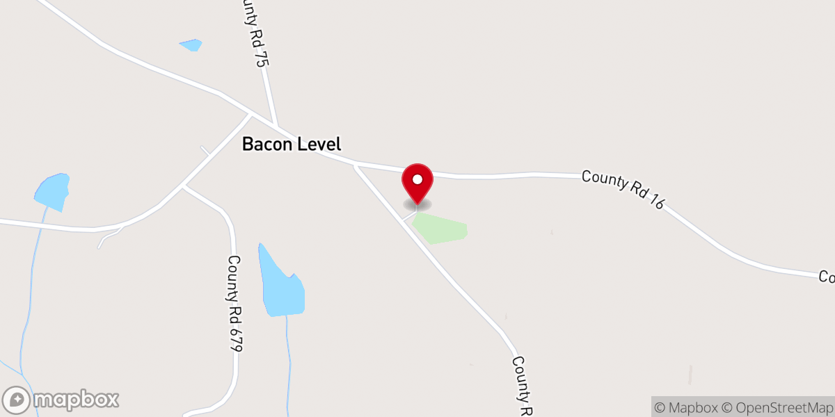 Map showing location of Fellowship Baptist Church