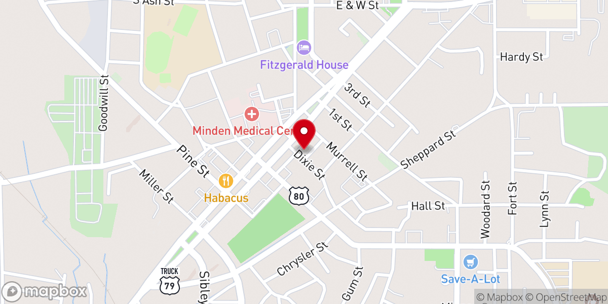 Map showing location of Minden Press-Herald