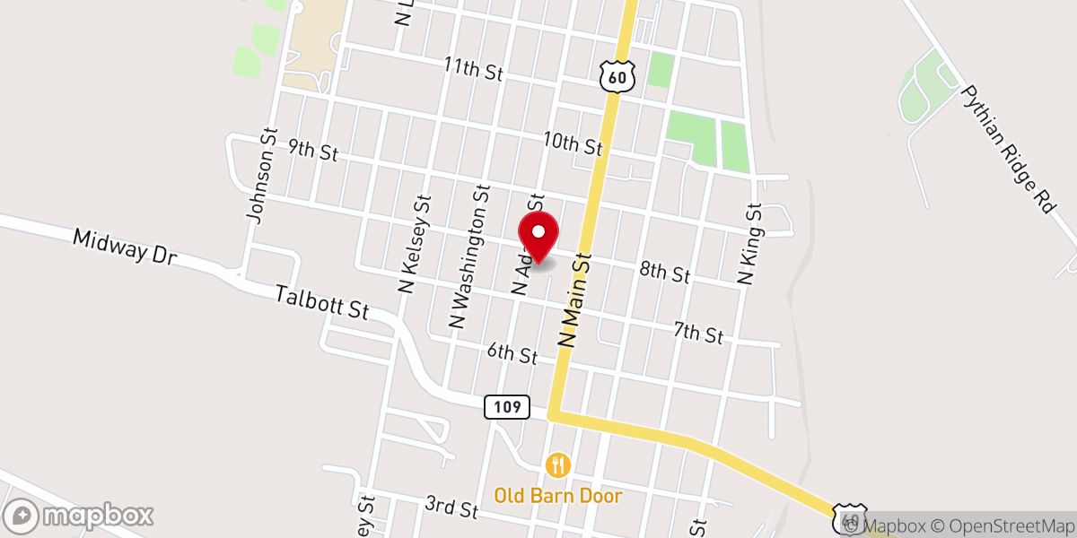 Map showing location of Sturgis First Christian Church