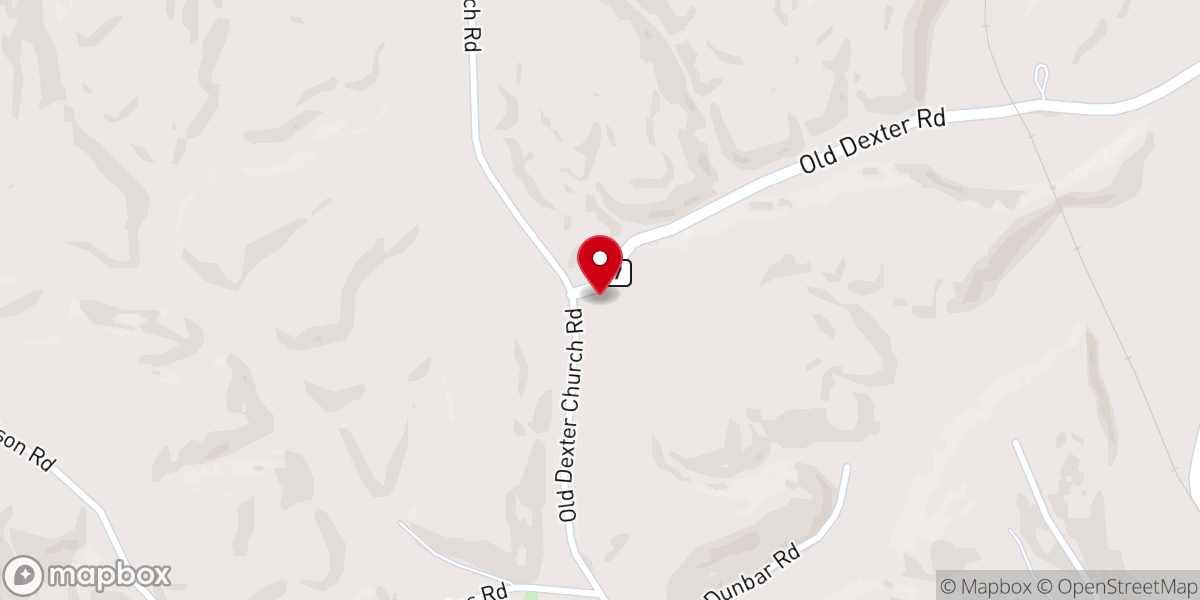 Map showing location of Old Dexter Church