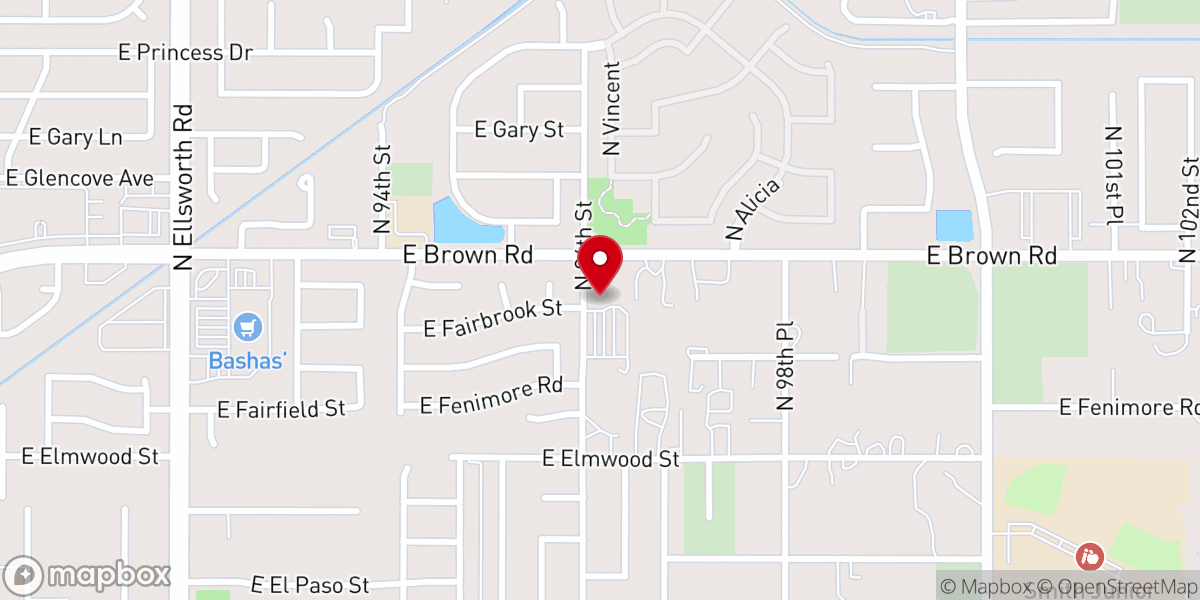 Map showing location of Hosanna Lutheran Mesa