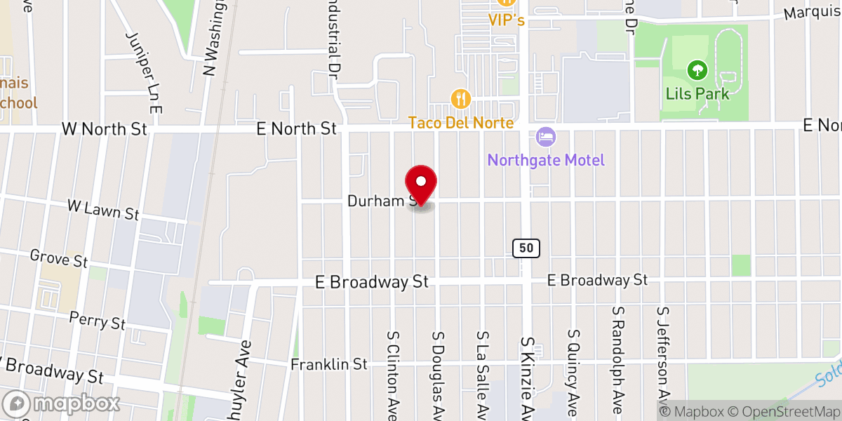 Map showing location of Bradley First Church of the Nazarene