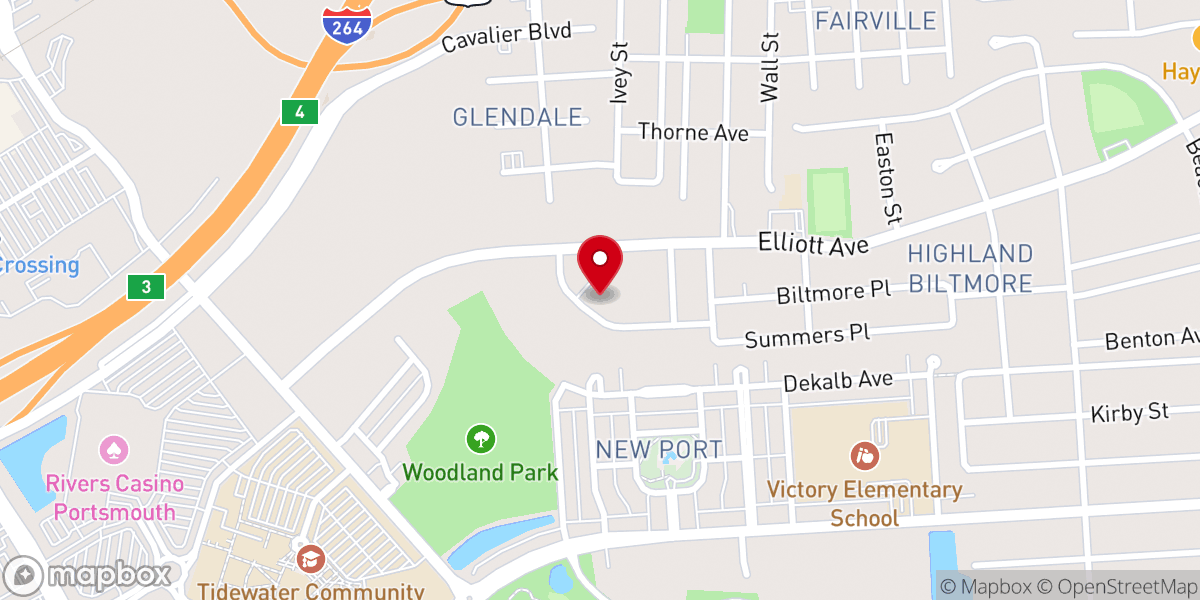 Map showing location of Victory Gospel Chapel