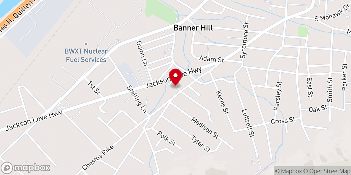 Map showing location of Southside Freewill Baptist