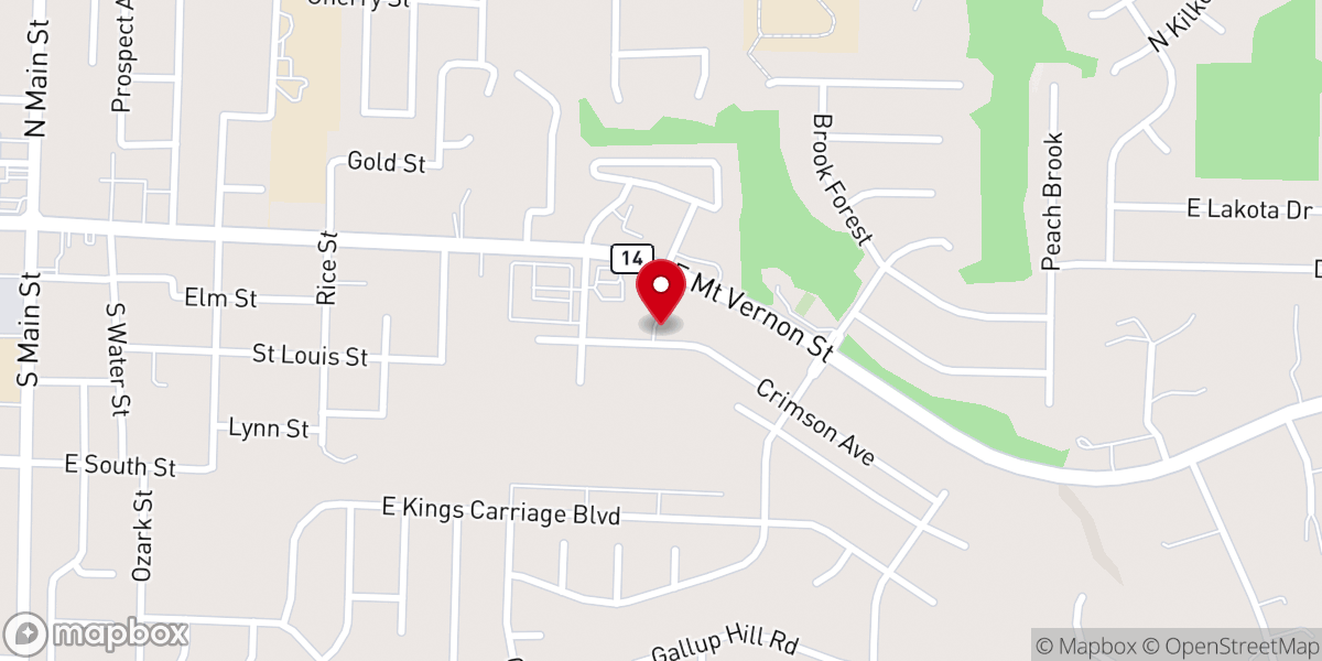 Map showing location of Crimson Avenue Baptist Church