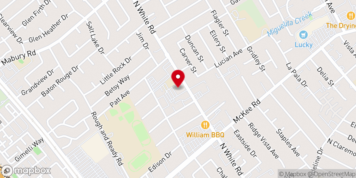Map showing location of Emmanuel Baptist Church