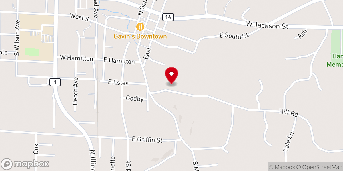 Map showing location of Hillside United Pentecostal