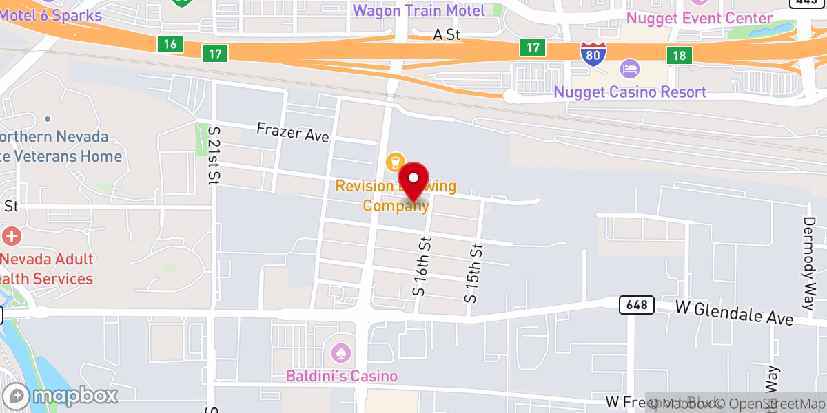 Map showing location of The Potter's House Christian Fellowship Church of Sparks