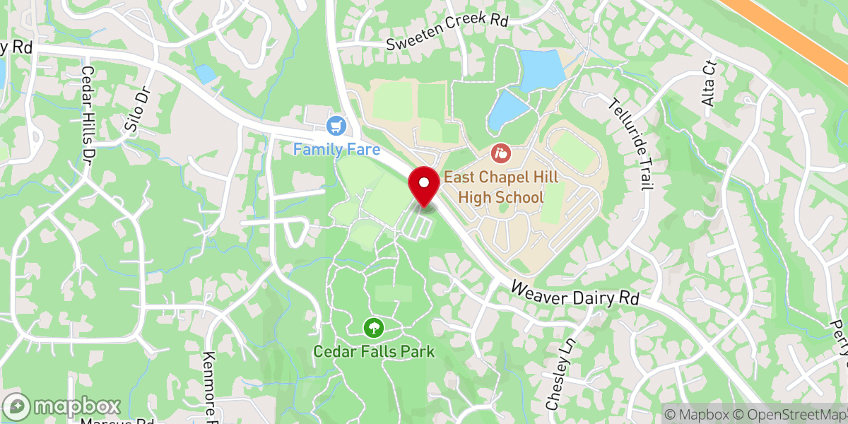 Map showing location of Cedar Falls Park
