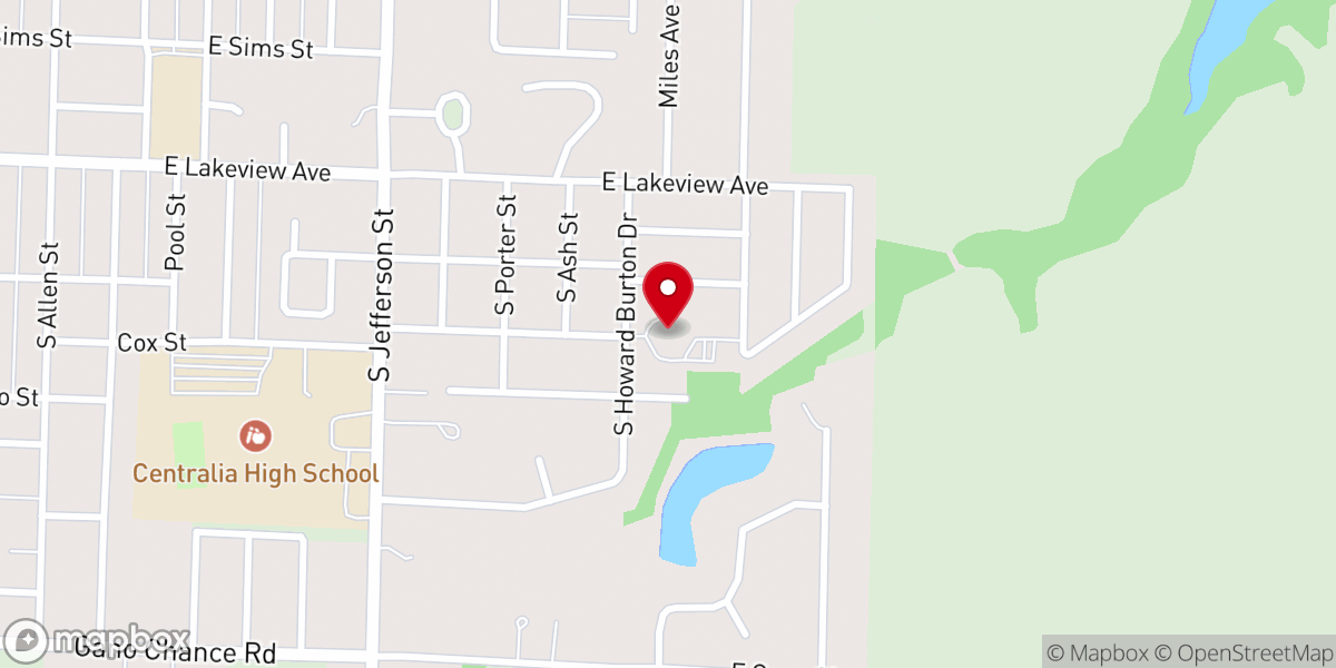 Map showing location of Centralia United Methodist Church
