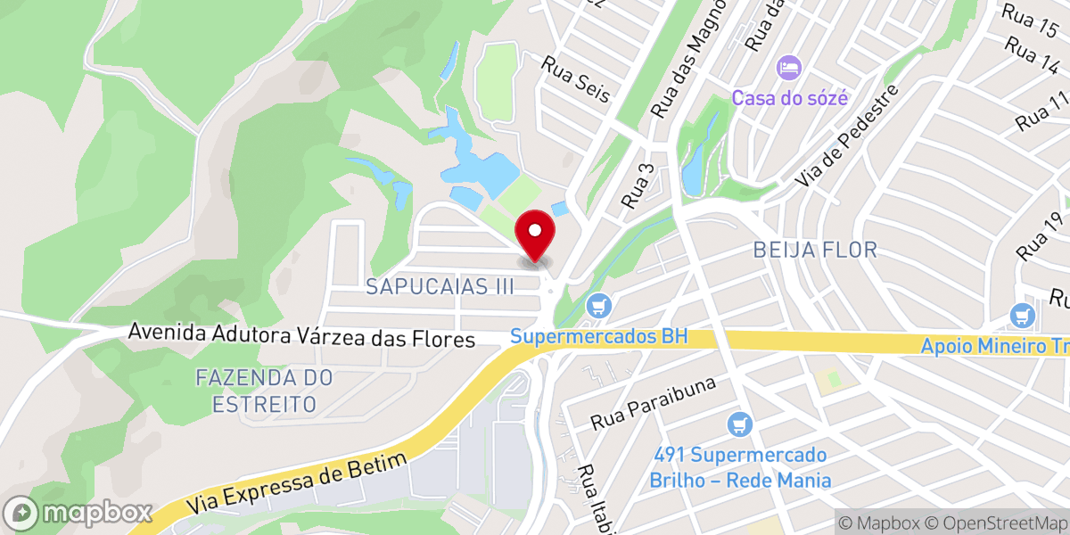 Map showing location of Primeira Igreja Batista no Sapucaias