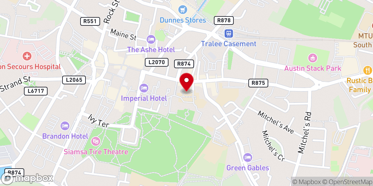 Map showing location of Presentation Convent