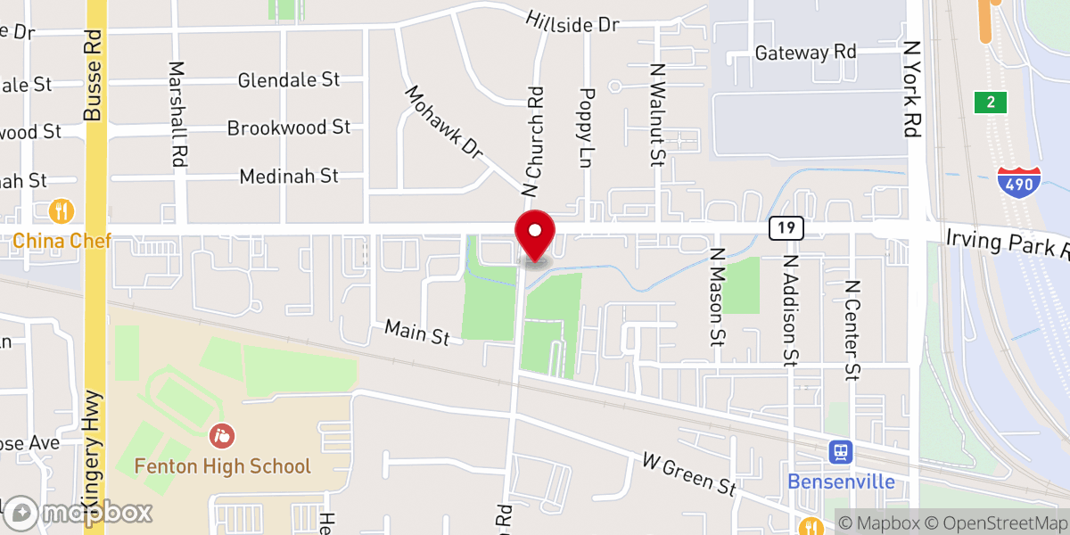 Map showing location of Bensenville Chamber
