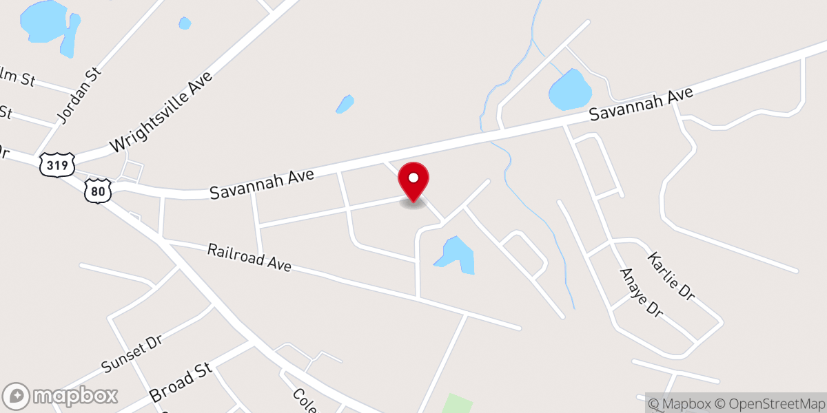 Map showing location of East Dublin Dayspring Worship Center