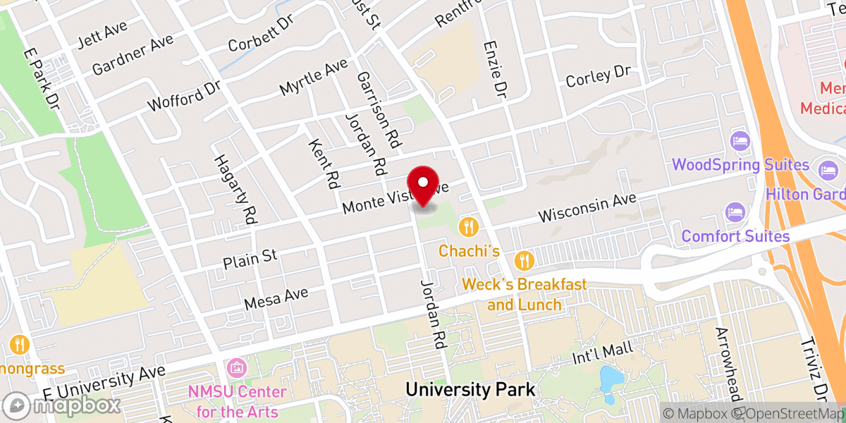 Map showing location of Wesly Student Center