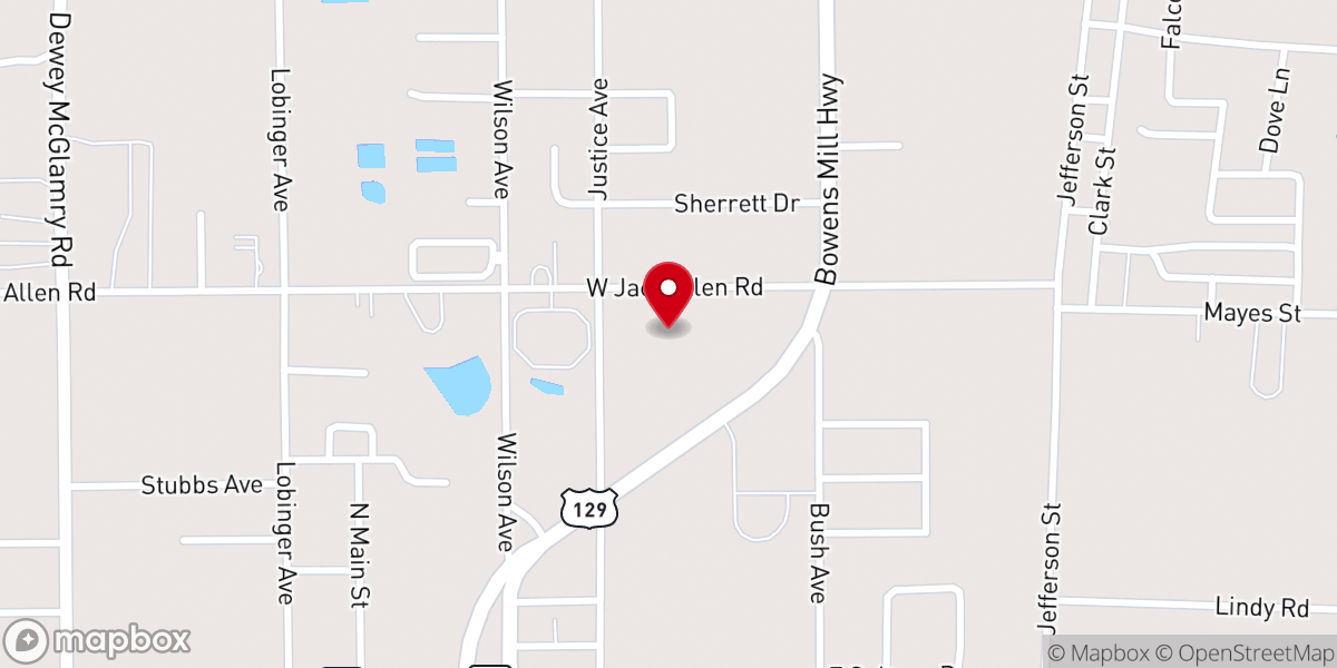 Map showing location of Hope and Deliverance Ministry