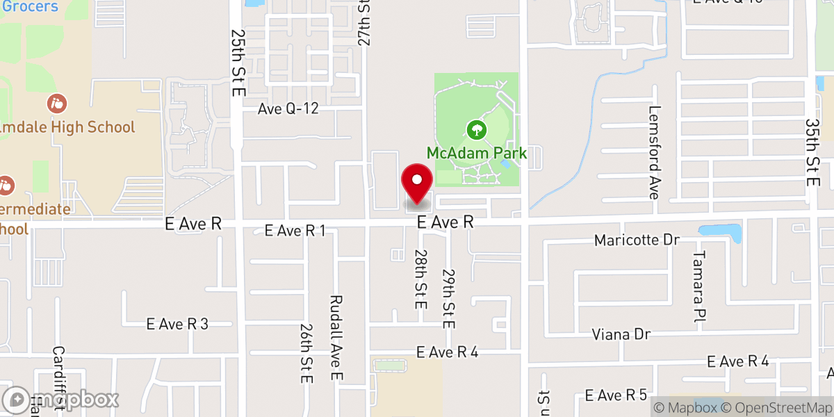 Map showing location of Ministerios Salem Palmdale