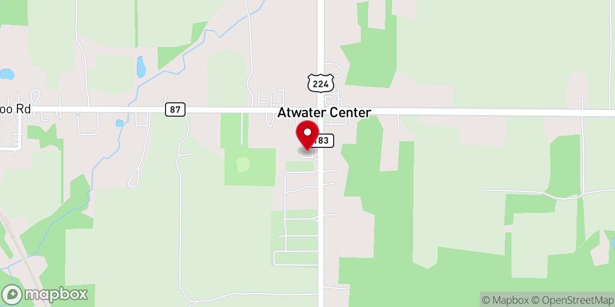 Map showing location of Atwater Congregational Church