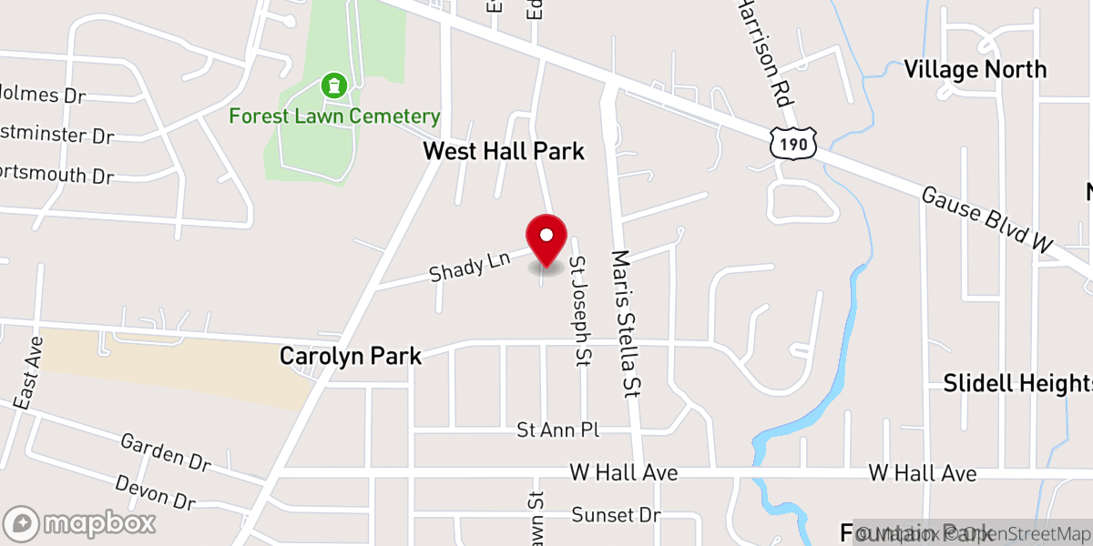 Map showing location of Pentecost Baptist Church