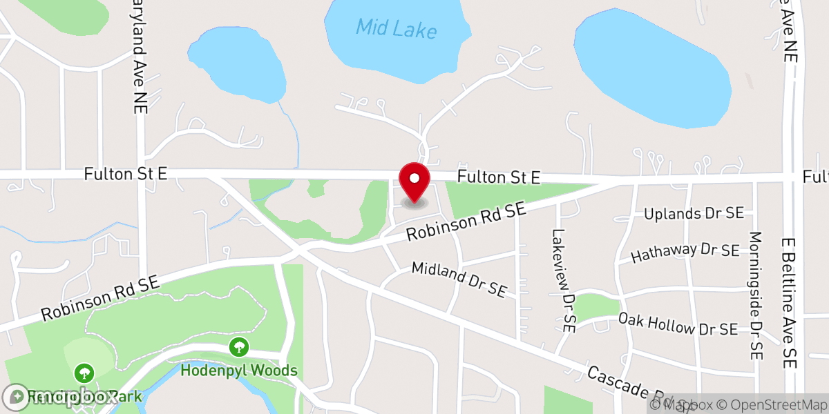 Map showing location of Trinity Lutheran Church