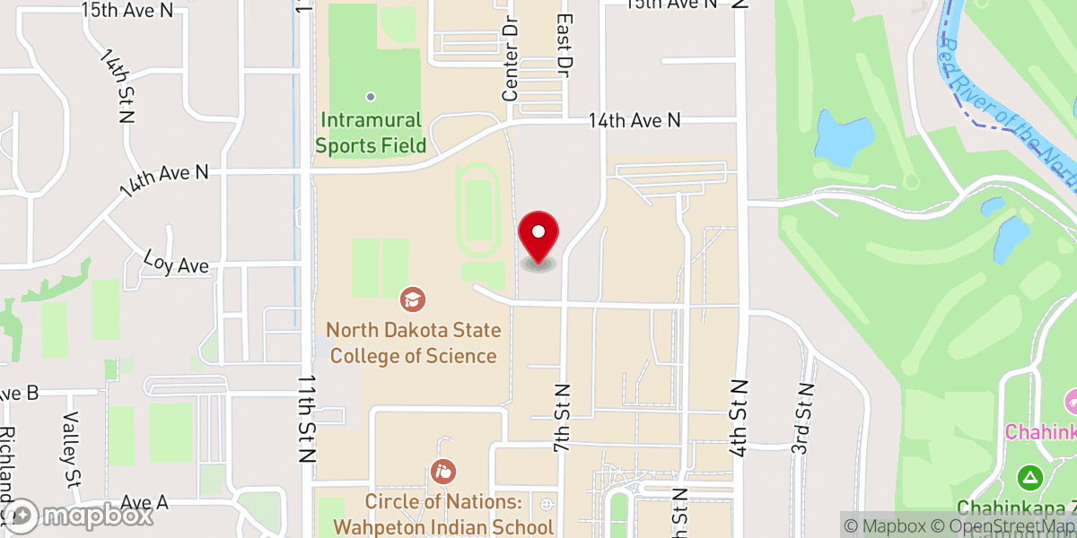 Map showing location of Wahpeton Seventh-Day Adventist Church