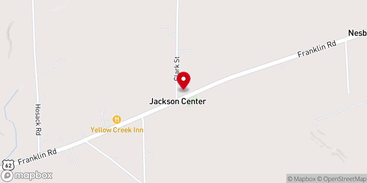 Map showing location of Jackson Center United Presbyterian