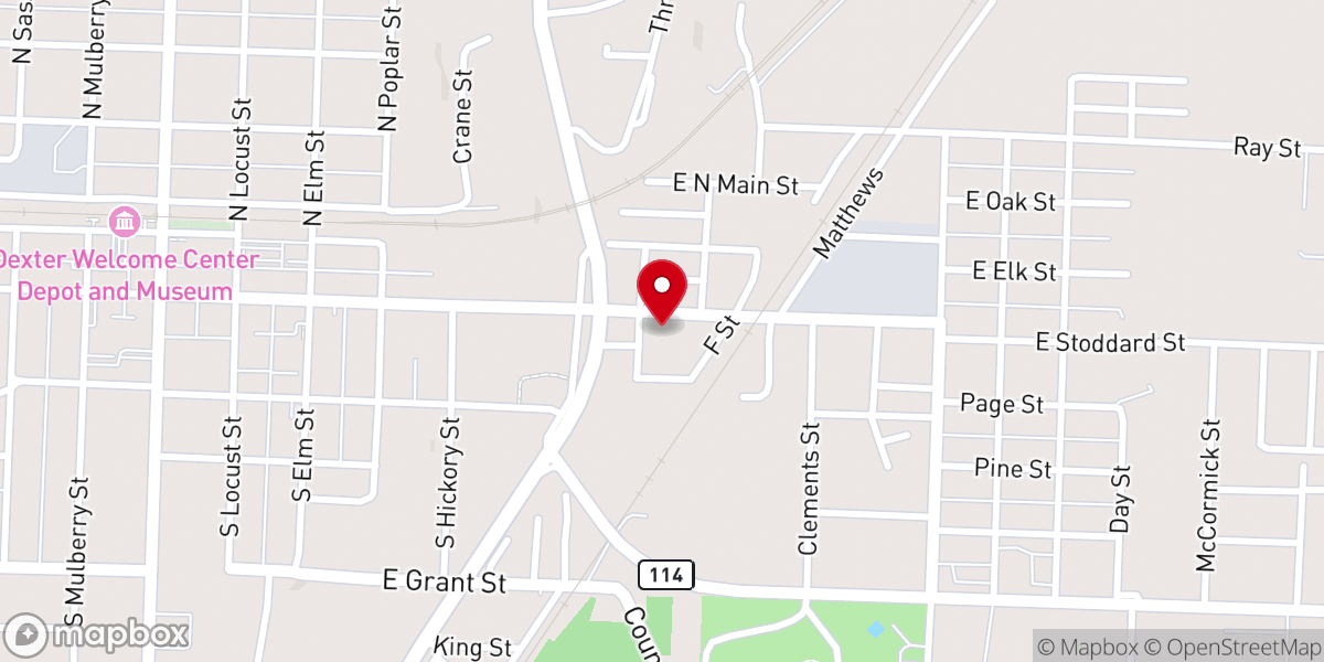 Map showing location of First Church of the Nazarene