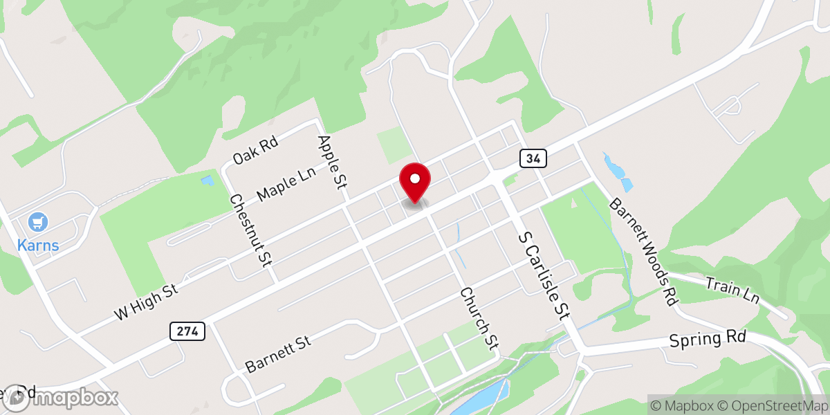Map showing location of New Bloomfield United Methodist Church