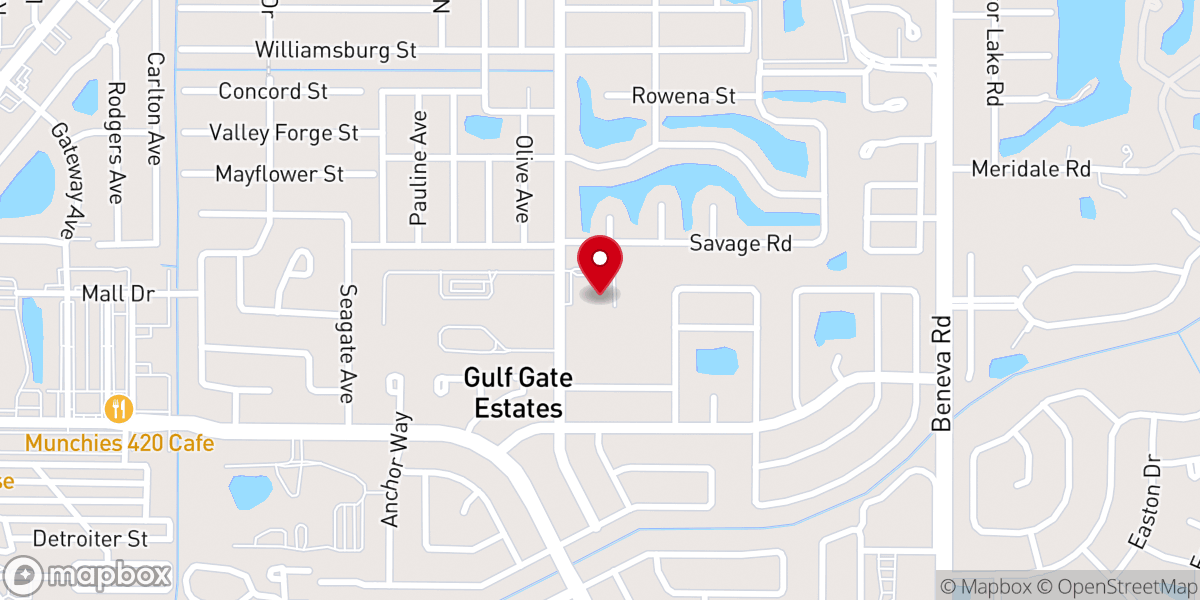 Map showing location of Gulf Gate Church