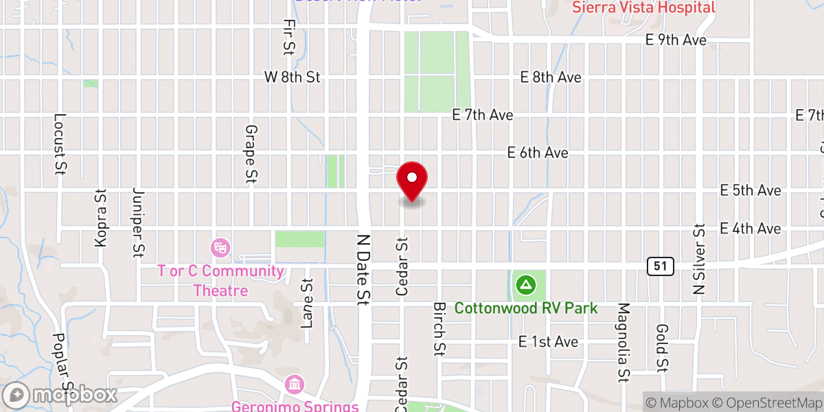 Map showing location of Saint Paul's Episcopal Church