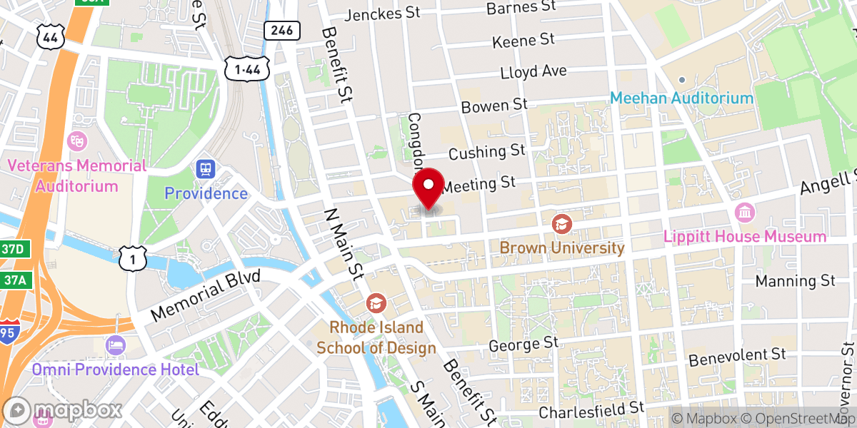 Map showing location of Congdon Street Baptist Church