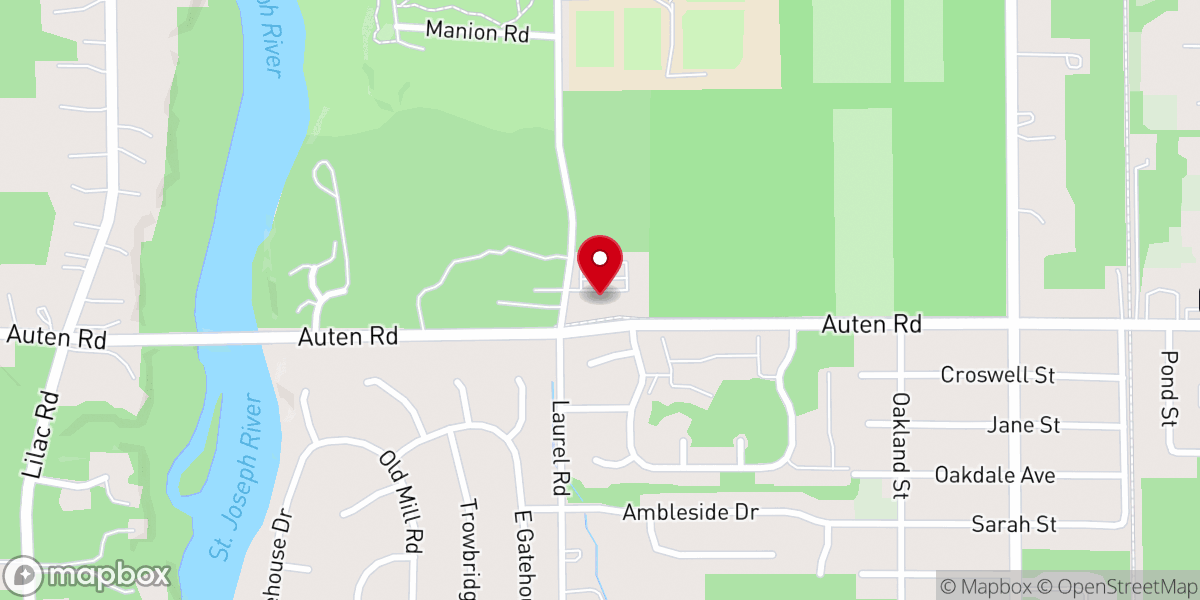 Map showing location of St. Paul's Lutheran Church