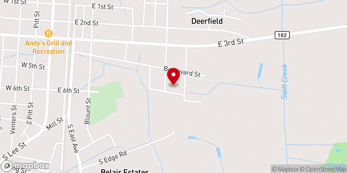 Map showing location of Liberty Free Will Baptist